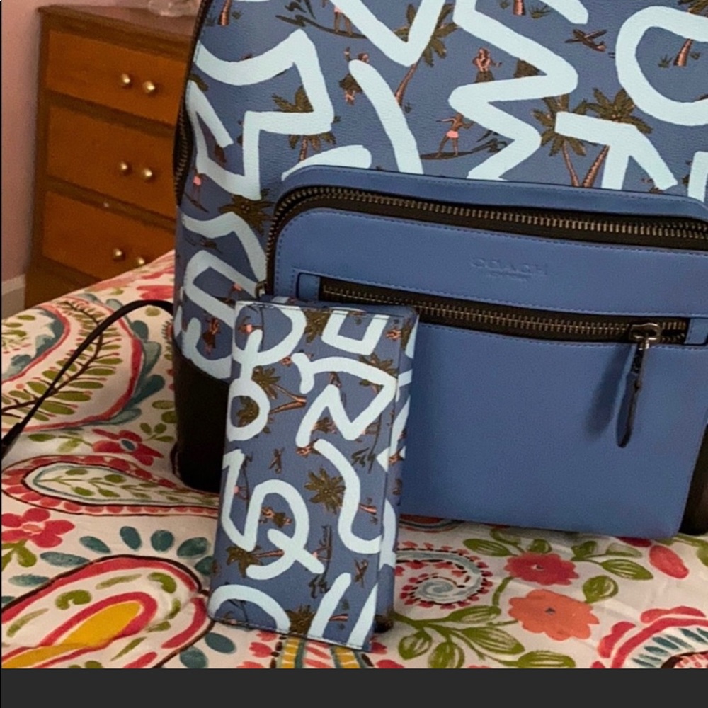 Men’s coach Keith batting backpack pack wallet - Picture 3 of 8